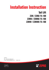 Zepro Z3NNU 75-100 Installation Instruction