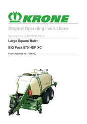 Krone BiG Pack 870 HDP XC Original Operating Instructions