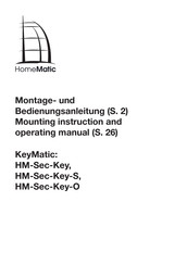 HomeMatic KeyMatic HM-Sec-Key Mounting Instruction And Operating Manual