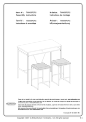 Walker Edison TW42BR3PC Assembly Instructions Manual