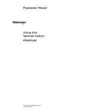 Tektronix 2714 Programmer's Manual