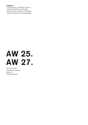 Gaggenau AW 27 Instructions For Installation And Use Manual