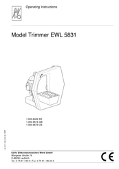 KaVo EWL 5831 Operating Instructions Manual