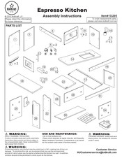 KidKraft Espresso Kitchen 53295 Assembly Instructions Manual
