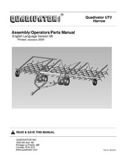 Quadivator UTV Harrow Assembly/Operators/Parts Manual