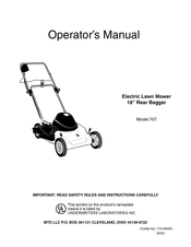 MTD Yard Machines 707 Operator's Manual