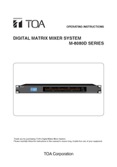 Toa M-800RC Operating Instructions Manual