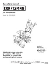 Craftsman C459-52890 Operator's Manual