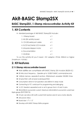 Inex Akit-BASIC Stamp2SX Manual