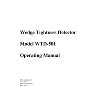 ADWEL WTD-501 Operating Manual
