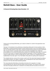 Two notes Audio Engineering ReVolt Bass User Manual