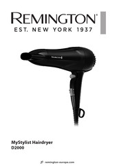 Remington MyStylist Hairdryer D2000 Manual