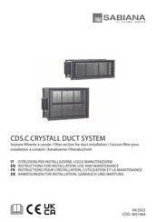 Sabiana CRYSTALL CDS.C2 QRS Instructions For Installation, Use And Maintenance Manual
