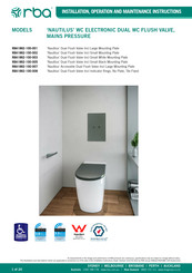rba RBA1882-100-001 Installation, Operation And Maintenance Instructions
