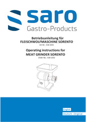 saro SORENTO Operating Instructions Manual