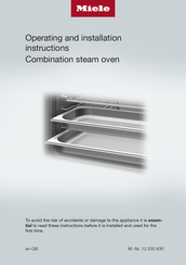 Miele 4002516626336 Operating And Installation Instructions