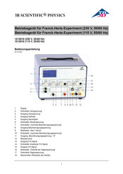 3B SCIENTIFIC PHYSICS 1012819 Instruction Sheet