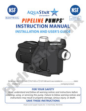 AquaStar Pipeline Pumps PLP150B Instruction Manual