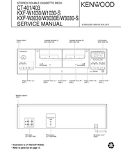Kenwood KXF-W1030-S Service Manual