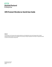 HP Enterprise ProLiant MicroServer Gen10 User Manual