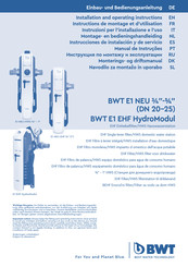 BWT E1 NEU HWS Installation And Operating Instructions Manual