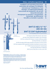 BWT E1 EHF HydroModul Installation And Operating Instructions Manual