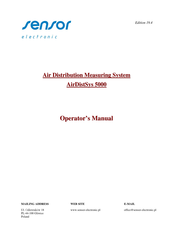 Sensor Electronics AirDistSys 5000 Operator's Manual