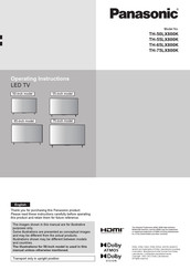 Panasonic TH-50LX800K Operating Instructions Manual