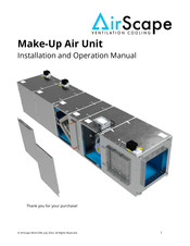 AirScape Make-Up Air Unit Installation And Operation Manual
