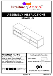 Furniture of America HFW-1681C1 Assembly Instructions Manual