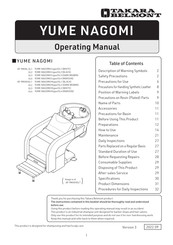 Takara Belmont YUME NAGOMI Operating Manual