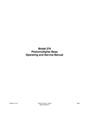 ORTEC 276 Operating And Service Manual