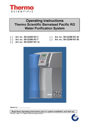 Thermo Scientific Barnstead Pacific RO 3 Operating Instructions Manual