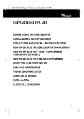 Whirlpool ARC7720 Instructions For Use Manual