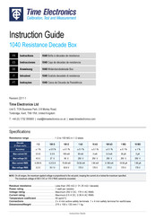 Time Electronics 1040 Instruction Manual