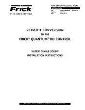 Johnson Controls Frick QUANTUM HD VILTER Installation Instructions Manual