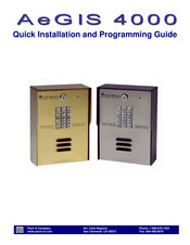 PACH & COMPANY AeGIS 4000 Quick Installation And Programming Manual