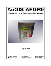 PACH & COMPANY AeGIS AFGR9 Installation And Programming Manual