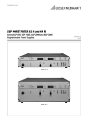 Gossen MetraWatt SSP 1000 Series Operating Instructions Manual