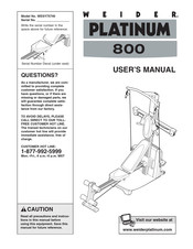 Weider Platinum 800 WESY75740 User Manual