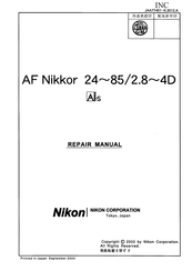 Nikon AF Nikkor 24-85 Repair Manual