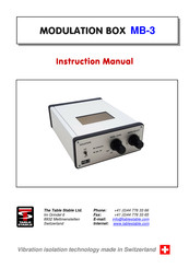 The Table Stable MB-3 Instruction Manual