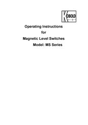Kobold MS05 Operating Instructions Manual