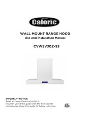 Caloric CVWSV30Z-SS Use And Installation  Manual