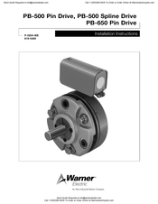 Warner Electric PB-650 Pin Drive Installation Instructions Manual