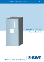 BWT CRU 38 Installation And Operating Manual