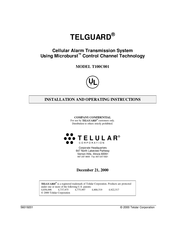 Telguard T100C001 Installation And Operating Instructions Manual