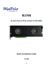 HighPoint R1508 Quick Installation Manual
