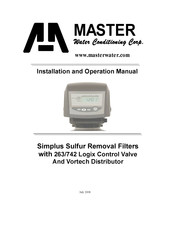 Master Water Conditioning SIMPLUS 1040 Installation And Operation Manual