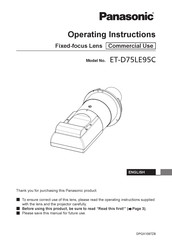 Panasonic ET-D75LE95C Operating Instructions Manual